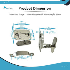 Marine City 316 Stainless Steel Boat Cam Latch – T-Handle, Water-Tight