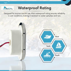 MARINE CITY 24V 1.5W 304 Grade Stainless Steel Waterproof IP66 LED Oval Courtesy Light in Soft White