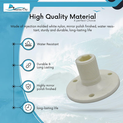 Marine City Thread Fixed Antenna Base Nylon Injection Molded (Pack of 2)