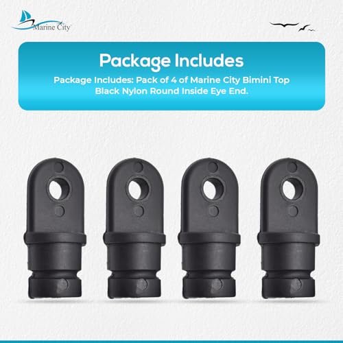 Marine City Black Nylon Bimini Top Eye End Cap – Round Inside Eye (4 Pcs) Marine City Hardware