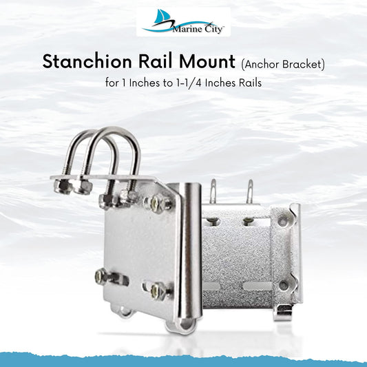 Marine City Stainless Steel Rail Mount Anchor Bracket – 35 lb Capacity