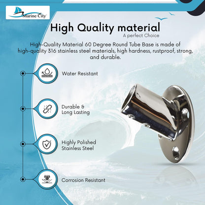 Marine City Heavy Duty Stainless Steel Boat Hand Railing Fittings - Rustproof