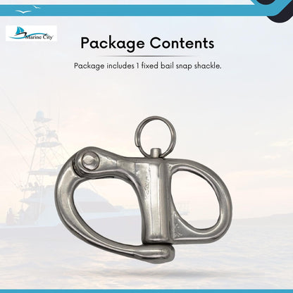 Marine City 316 Stainless Steel Fixed Bail Snap Shackle – Quick Release Pin MARINE CITY