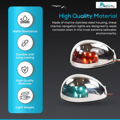 Marine City LED Navigation Side Lights – Stainless Steel, Waterproof & Corrosion