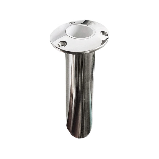 Marine City 316 Stainless Steel Flush-Mount Fishing Rod Holder with Drain