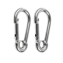 MARINE CITY 316 Stainless-Steel 2-3/8” Carabiners/Clip Snap Hook with Ring for Sailing, Fishing, Hiking