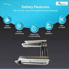 Marine City 304 Stainless Steel Telescoping 3-Step Under Slide Boarding Ladder