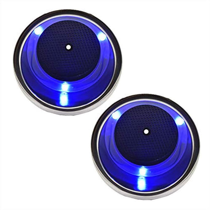 Marine City Portavasos de acero inoxidable con 3 LED azules, 12 V, 1 W, con drenaje (2 unidades)