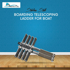 Marine City 4-Step Telescoping Swim Platform Ladder – 304 Stainless Steel