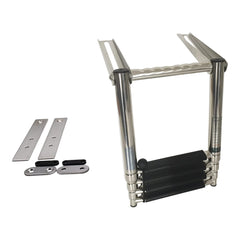 Marine City 4 Step Telescoping Boat Ladder Over Platform Slide – Stainless Steel