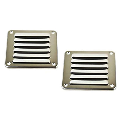 MARINE CITY Rectangle Stamped Louvered Vent – 316 Stainless Steel, 4-13/16” × 5” MARINE CITY