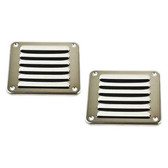 MARINE CITY Rectangle Stamped Louvered Vent – 316 Stainless Steel, 4-13/16” × 5”