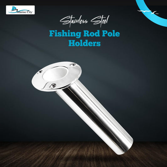 Marine City 316 Stainless Steel Flush-Mount Fishing Rod Holder with Drain