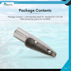 Marine City 10° Mount End Hand Rail Fitting – 316 Stainless Steel Bottom Mount