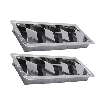 Marine City 4-Slot Louvered Vent – Stainless Steel, 10 × 4-3/8", Mirror Finish