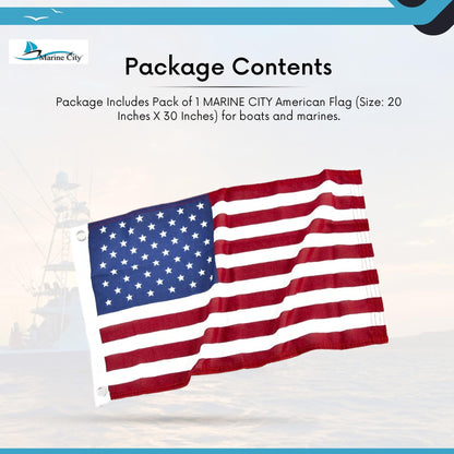 Marine City American Flag for Boats – 20" x 30" Polyester, Wind-Resistant MARINE CITY