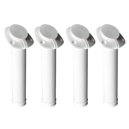 MARINE CITY White Nylon Flush Mount Rod Holder – UV Stabilized 30° (Pack of 4)