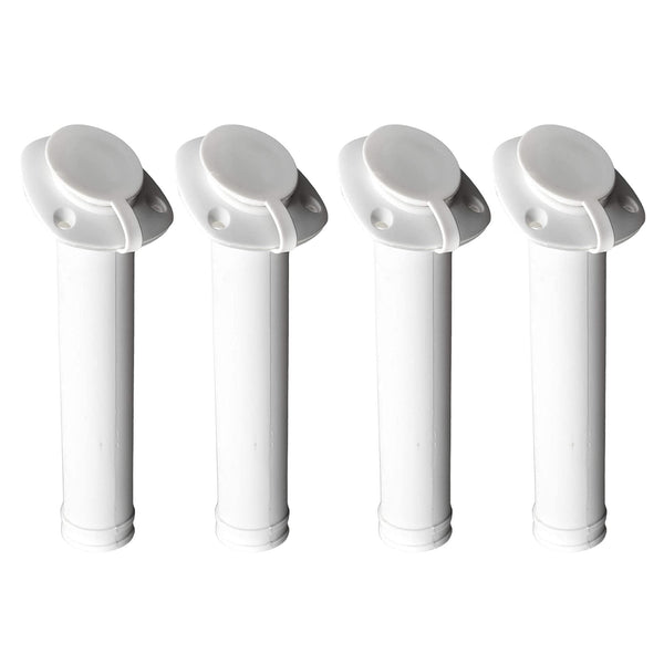 MARINE CITY White Nylon Flush Mount Rod Holder – UV Stabilized 30° (Pack of 4)