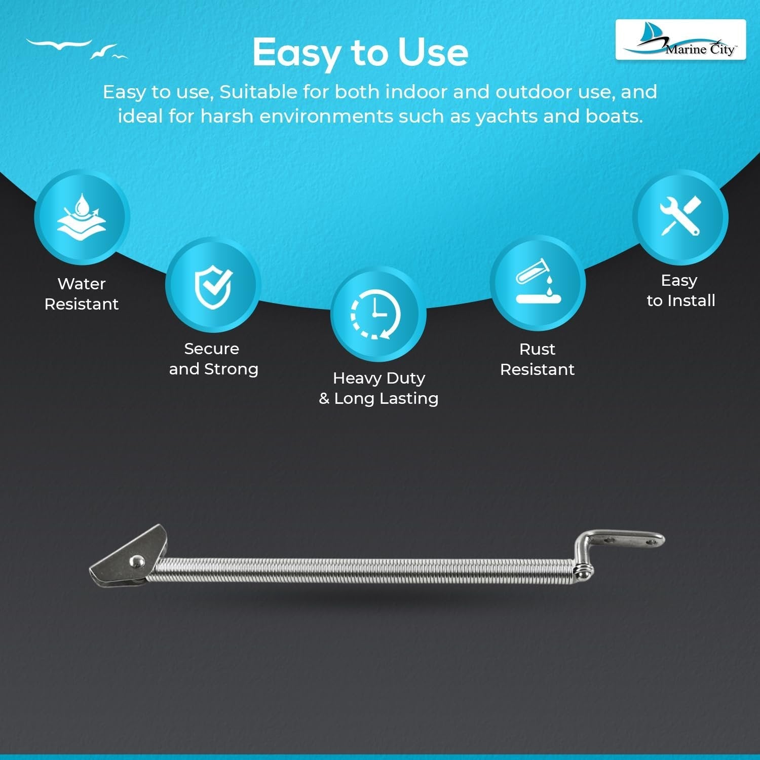 Marine City 10-1/4" Hatch Holder Adjuster–Stainless Steel, with U-Bolt & L-Plate Marine City