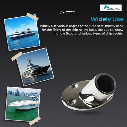 Marine City 45° Casting Boat Hand Railing Round Base – Stainless Steel (2 Pcs) MARINE CITY