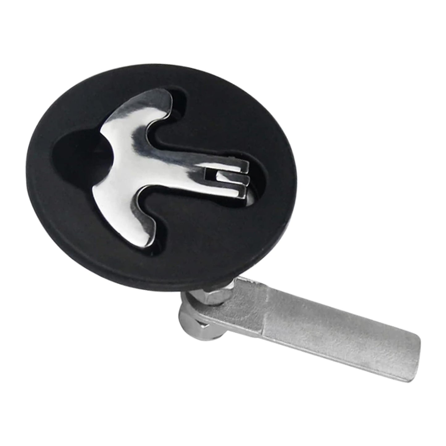 Marine City Nylon Black Round Hatch Flush Pull Stem Latch – 316 Stainless Steel