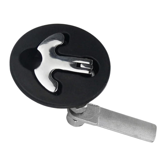 Marine City Nylon Black Round Hatch Flush Pull Stem Latch – 316 Stainless Steel