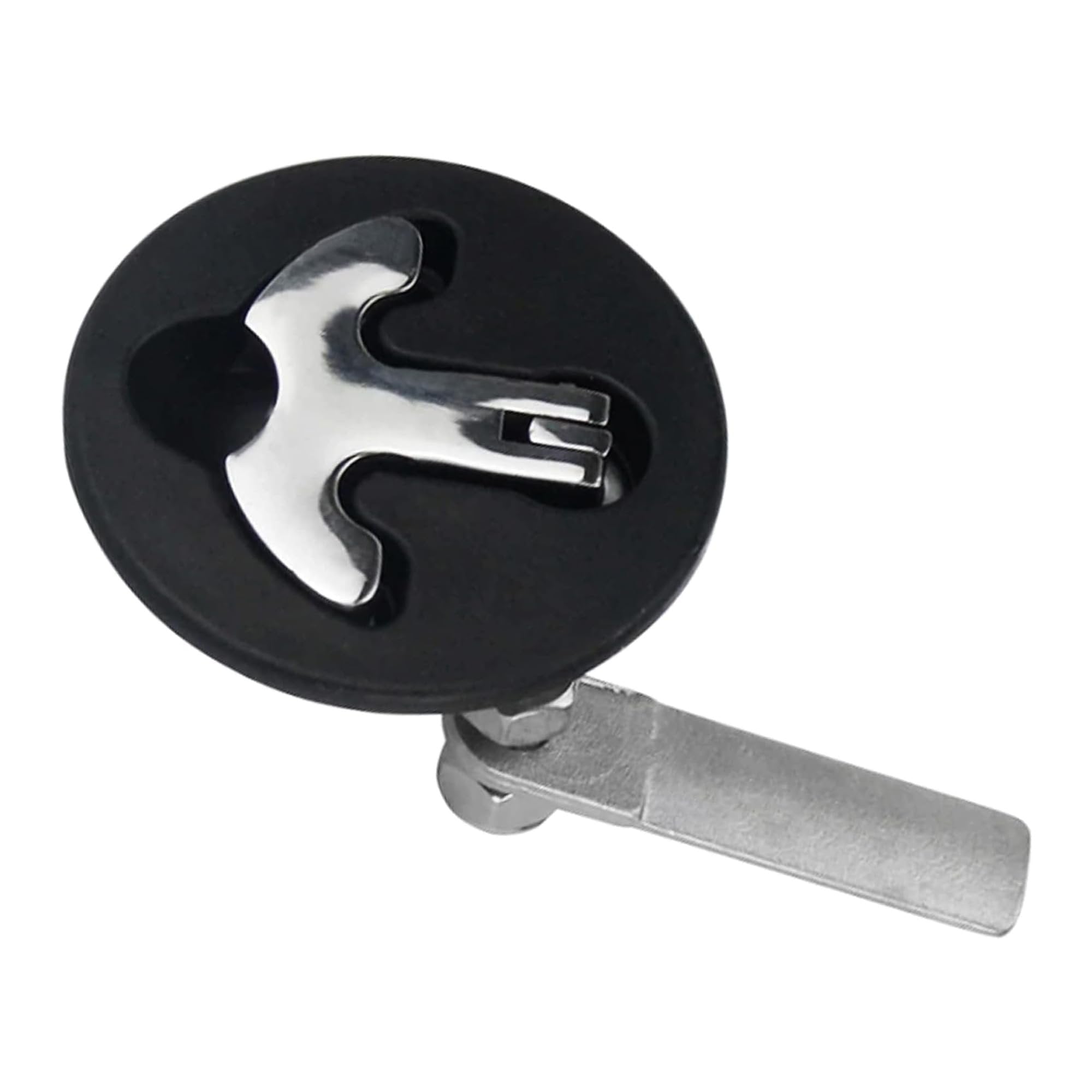 Marine City Nylon Black Round Hatch Flush Pull Stem Latch – 316 Stainless Steel