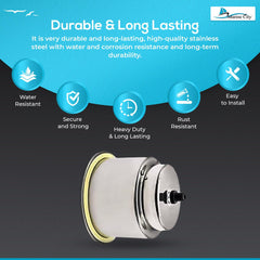 Marine City Stainless Steel Red LED Illuminated Drink Holder with Drain (8 Pcs)