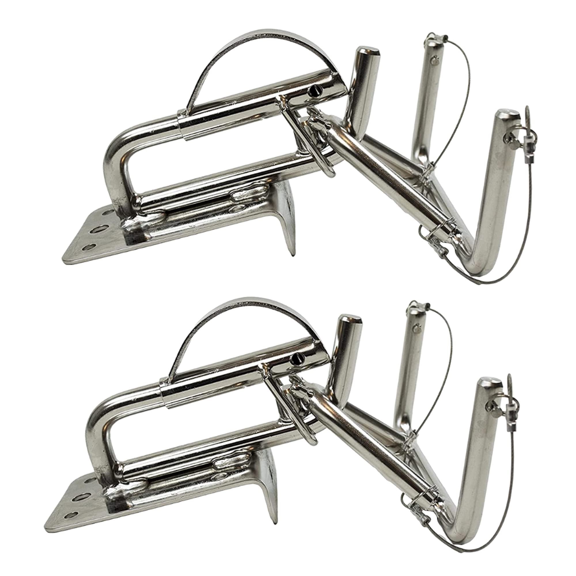 Marine City 316 Stainless Steel Snap Insta-Lock Quick Davits for Inflatable Dinghy Instant Lock System Kit