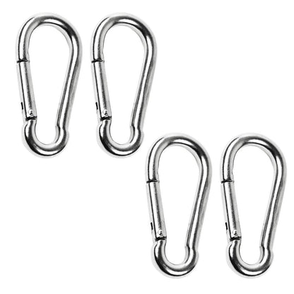Marine City 316 Mosquetón/gancho de clip de acero inoxidable de 2 pulgadas para escalada, pesca, senderismo (4 piezas)