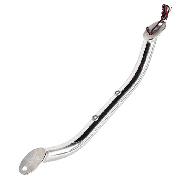 Marine City Newest Stainless Steel 9” / 12” / 16”/ 18” Grab Rail Handle with Blue 1/2 / 3 LED Lights (12” 2-LED-Lights Grab Rail Handle)