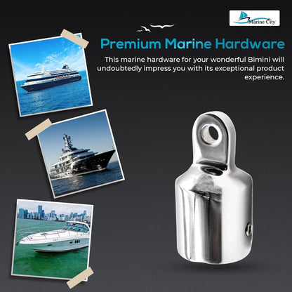Marine City 316 Stainless Steel Round Outside Eye End for Bimini Top (Pack of 1) Marine City Hardware