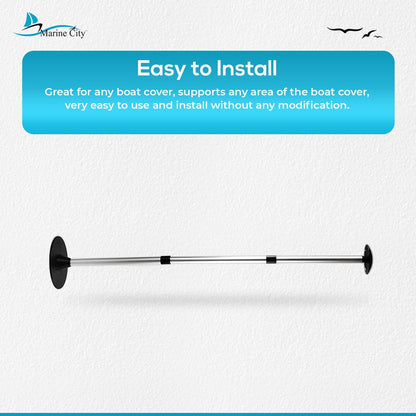 Marine City Aluminum Telescoping Boat Cover Support Pole – 3 Section Adjustable