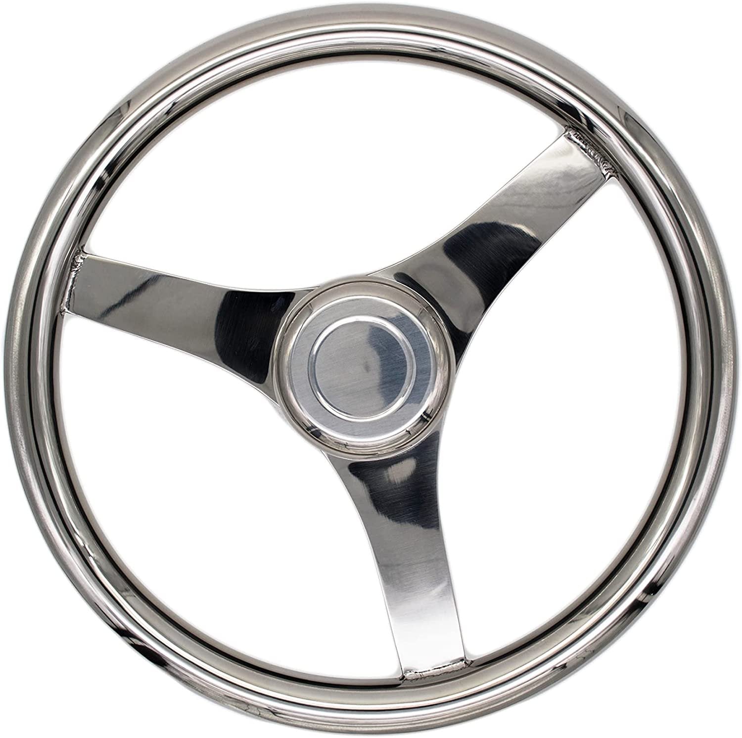 MARINE CITY 13-1/2" Marine Grade Stainless Steel Sports Steering Wheel MARINE CITY