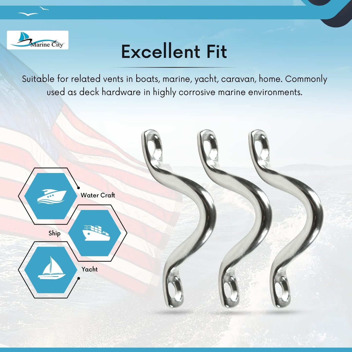 Marine City 304 Stainless Steel Bimini Boat Top Pad Eye – Sturdy & Durable Marine City Hardware