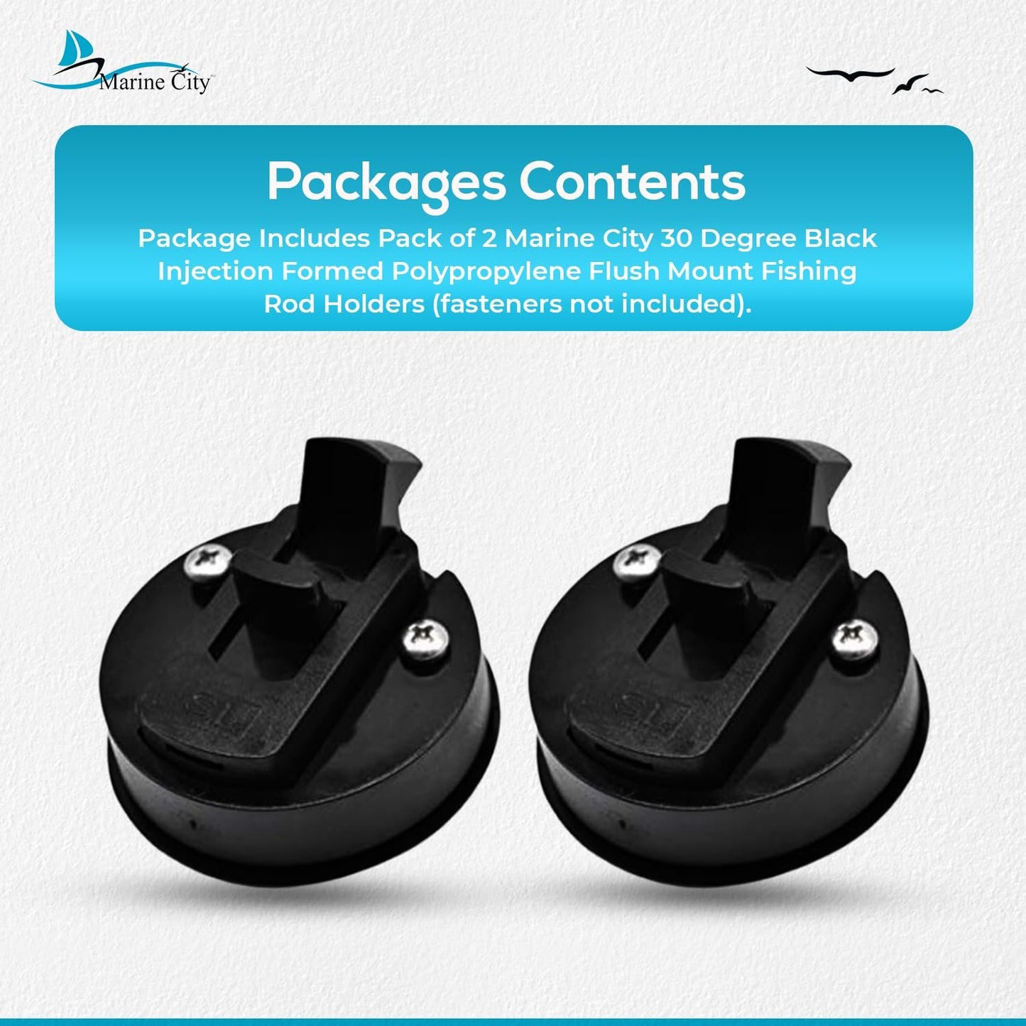 Marine City Nylon Round Hatch Flush Pull Stem Latch, 2-2/5”, Durable (Pack of 2)