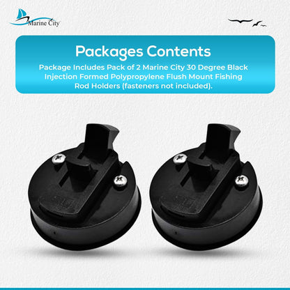 Marine City Nylon Round Hatch Flush Pull Stem Latch, 2-2/5”, Durable (Pack of 2)