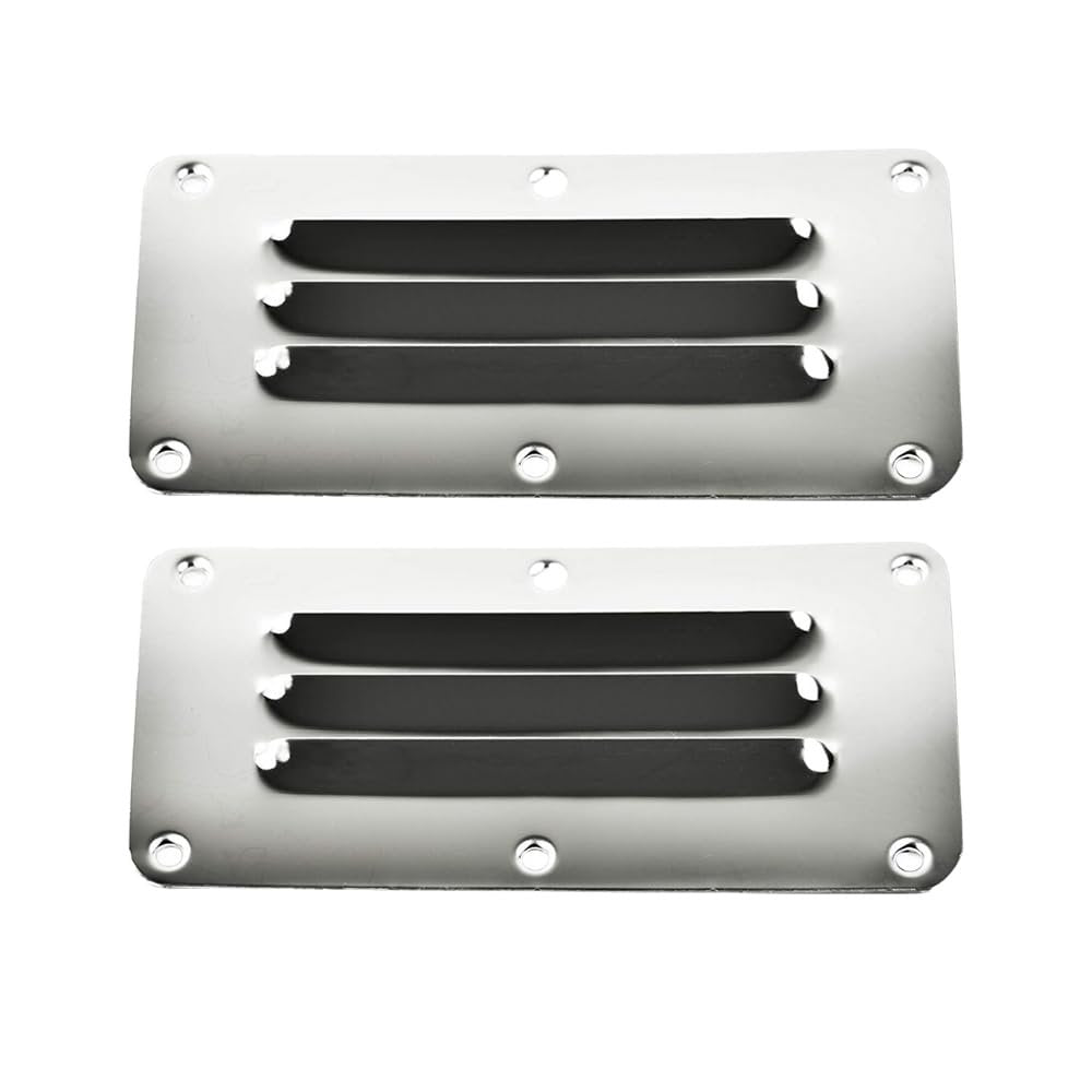 Marine City 304 Stainless Steel Rectangular Stamped Louvered Vent – 2-1/2” × 5” Marine City Hardware