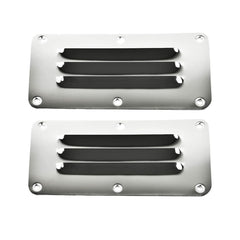 Marine City Stainless-Steel 2-1/2 inch × 5 inch Rectangle Stamped Louvered Vent