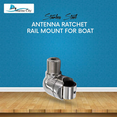 Marine City Soporte de riel de trinquete para antena de acero inoxidable 316 con soporte con orificio para roscas macho estándar de 1 