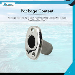 Marine City 316 Stainless Steel Deck Flush Base Flag Socket for Boat (Fit for 1 Inches Pole)  MC14851020