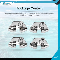 Marine City 316 Stainless Steel Hatch Hinge with Removable Pin – Rustproof