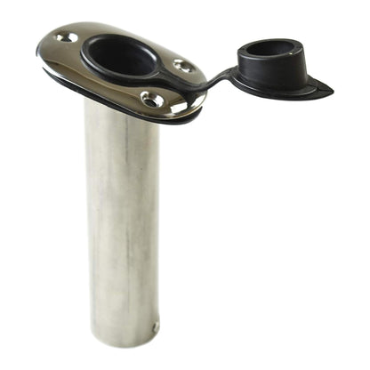 MARINE CITY Stainless Steel Flush Mount Rod Holder – 15° Angle with PVC Liner Marine City