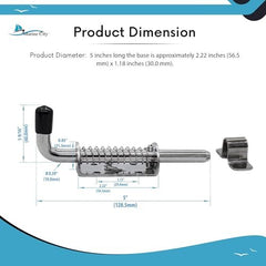Marine City 5 Inches Spring Latch Barrel Bolt with Cradle – 304 Stainless Steel