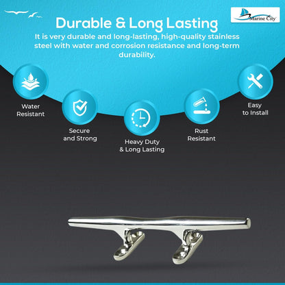 Marine City Deck Mooring Rope Tie Cleat Herreshoff Style Stainless Steel (2 Pcs) Marine City