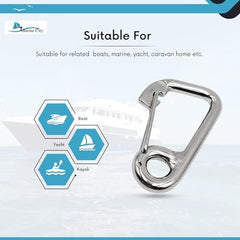 Marine City 316 Stainless Steel Carabiner Spring Snap Hook Boat (4 inches)