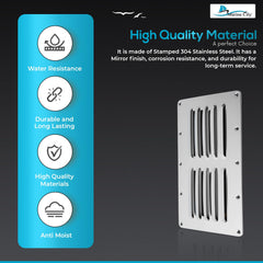 Marine City 304 Stainless Steel Rectangle Stamped Louvered Vent – (Pack of 2)
