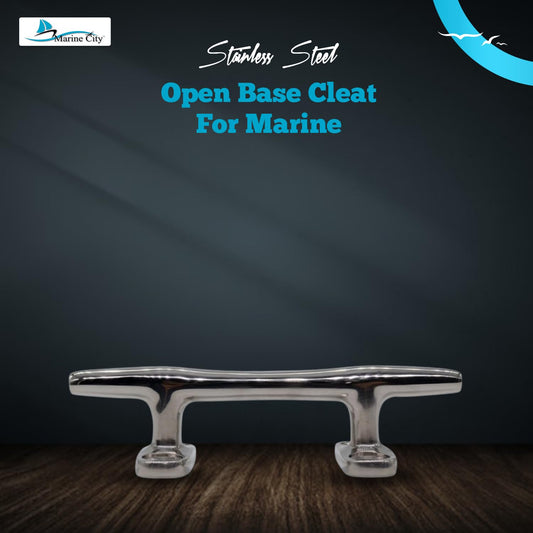 Marine City Open Base Cleat – 316 Stainless Steel, Heavy Duty 4" Mooring Cleat