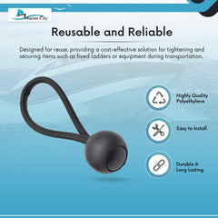 Marine City Polyethylene Black Ball Bungee Cord for 3-Step Telescoping Ladder