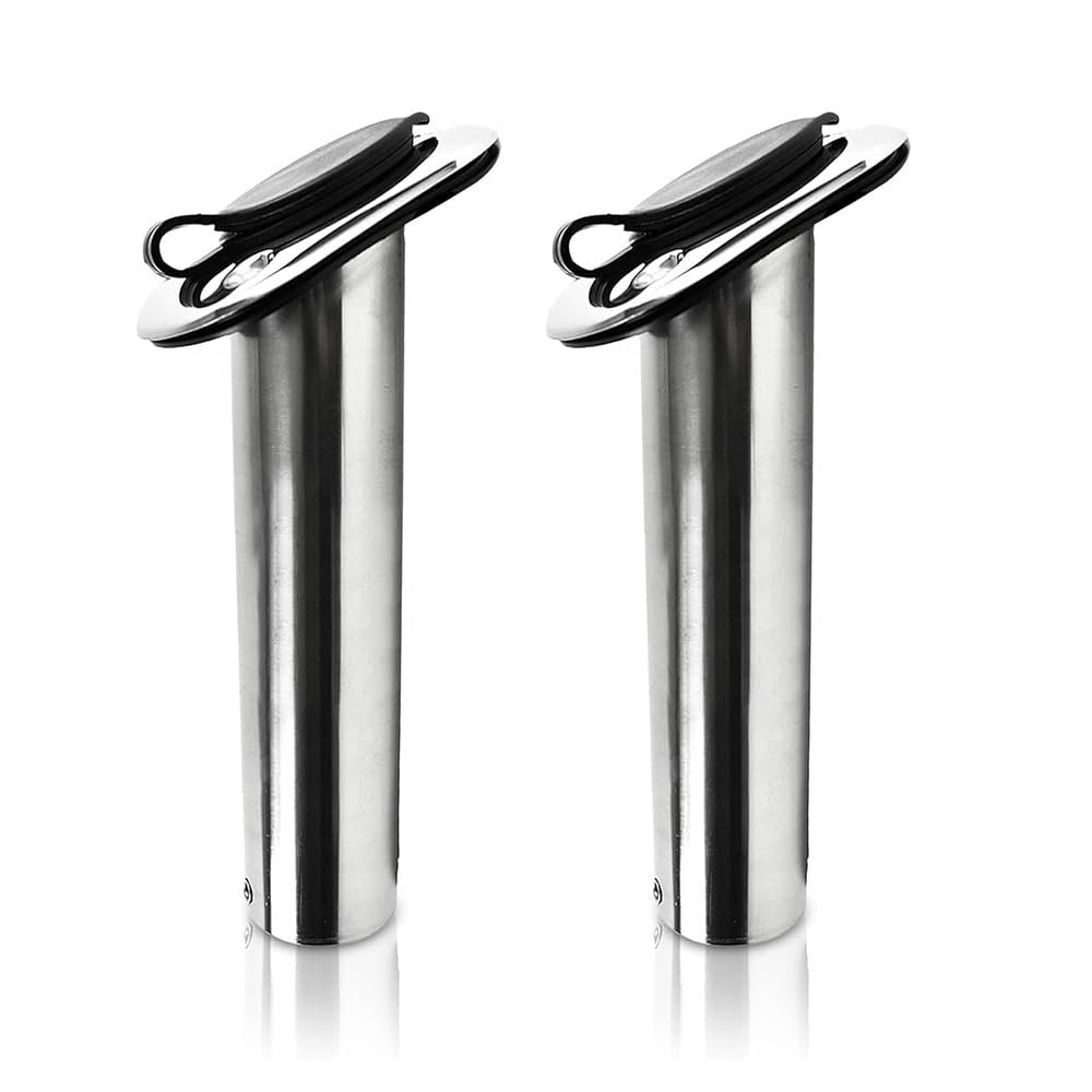 Marine City Fishing Rod Holder Heavy Duty Cast Stainless Steel, 30° Flange Angle